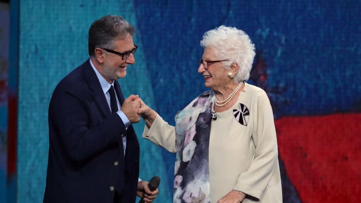 Liliana Segre e Fabio Fazio