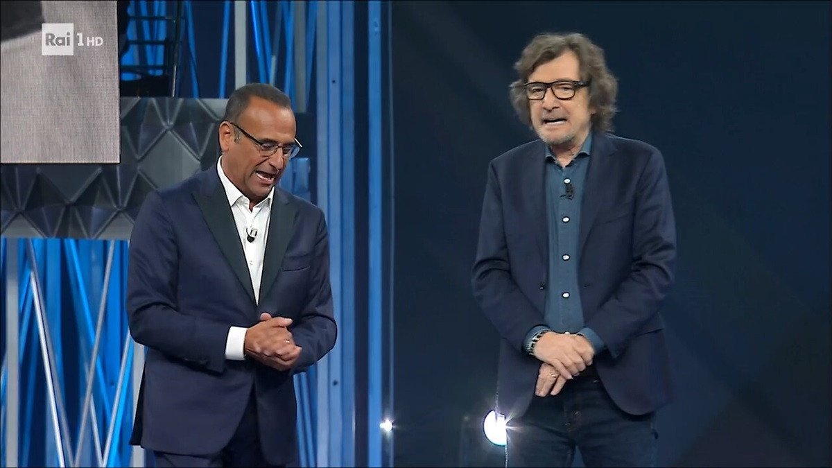 Claudio Cecchetto in compagnia di Carlo Conti
