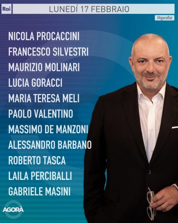 Agorà ospiti 17 febbraio 2025 Agorà ospiti 17 febbraio 2025