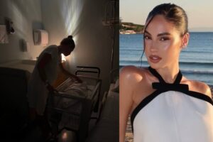 Alessandra Amoroso vicino alla culla e Giulia De Lellis in un selfie a lato