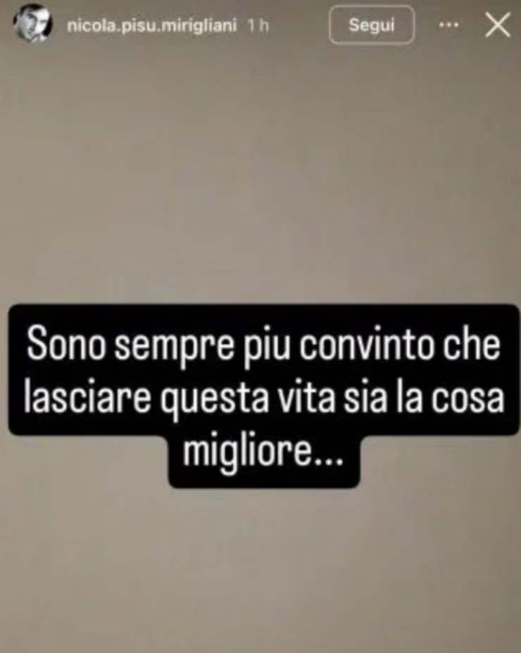 Nicola Pisu messaggio