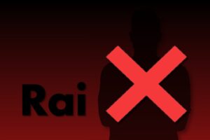 Logo Rai, sagoma maschile e croce